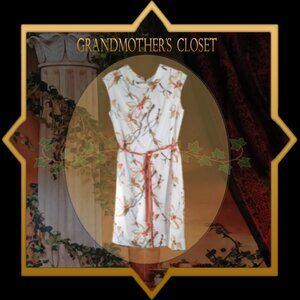 EUC: Vintage 60s R&K Originals White Floral Dacron A-Line Dress Size 16